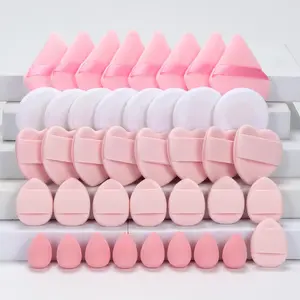 Dry & Wet Use Makeup Sponge & Makeup Puff, 40pcs/set Multi-functional Makeup Sponges & Powder Puff, Makeup Tool for All Skin Types, Beauty Sponge