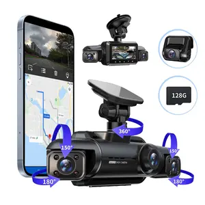 FHD 4 Channel Dash Cam FHD 4 * 1080P with Wi-Fi GPS, 128GB Free SD Card, Night Vision, Suitable for Driving Safety & Evidence Recording Accessories