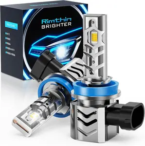 Rimthin H11/H9/H8 Bulbs, 35000LM 900% Brightness H11 Fog Light Bulbs, 6000K Cool White, True 1:1 Size Design, Canbus Ready, Plug and Play, 2 Pack