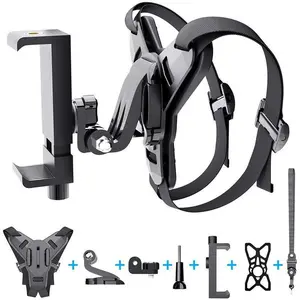 Motorcycle Helmet Chin Mount, Motorcycle Helmet Chin Bracket, Camera Holder for iPhone Samsung, GoPro Hero 9/8/7/5/4/3, Insta360Oner, AKASO, DJI Osmo, Sports Action Camera, Wearable Action Camera