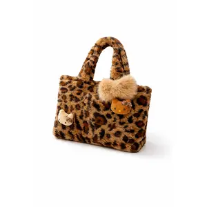 Plush Leopard Print Tote Bag