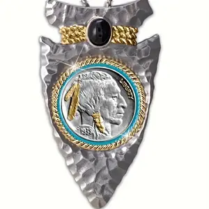 Necklace With Arrow Pendant, Suitable For Both Men And Women With A Punk Style.