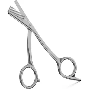 Eyebrow Scissors with Comb - Stainless Steel Eyebrow Trimmer for Women and Men, Precision Eye Brow Comb Scissors, Sleek Eyebrows Grooming Kit