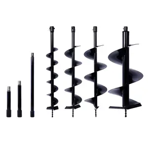 Auger Drill Bit for Planting Hole, Bulb Bedding Digging Post Hole Planting Tool for 3/4" Shaft Auger,Hole Digger Replacement Auger Bits Earth Auger Digging Bit 4IN+6IN+8IN+12IN+ROD KIT