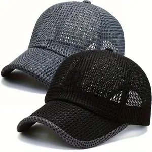 2PCS Men’s Summer Fishing Hat – Breathable Mesh Baseball Cap with Sun Visor for Outdoor Leisure