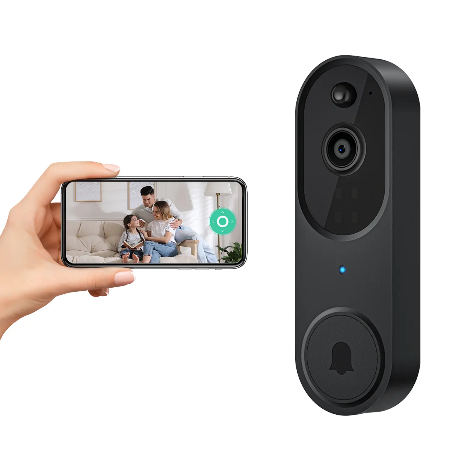 Wireless 1080p Doorbell Camera - Battery-Powered Smart Home Gadget for Home Security, App Control, AI Human Detection & AI Alert, 2-Way Audio, FHD Live View, 2.4G WiFi Only, Night Vision, Cloud Storage, Wide-Angle Recording, Motion Sensor