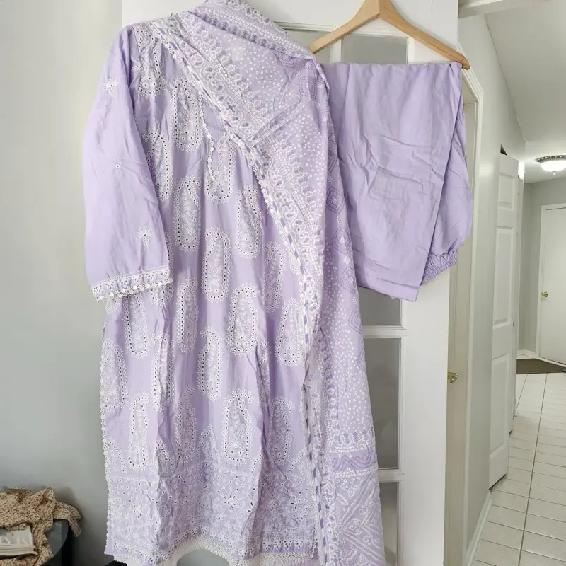 Women's Zellburry Embroidered Cotton 3-Piece Casual Dress Collection with Shirt, Shalwar, Printed Details for Elegance