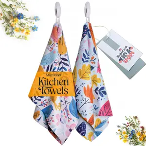 Form & Flavor - Decorative kitchen towels - Cute kitchen towels - Dish towels for kitchen - Folk art aesthetic kitchen towels - Set of 2