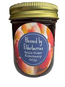 Blessed by Elderberries - Apple Cider Elderberry Jelly - made with fresh pressed apple cider and elderberry syrup