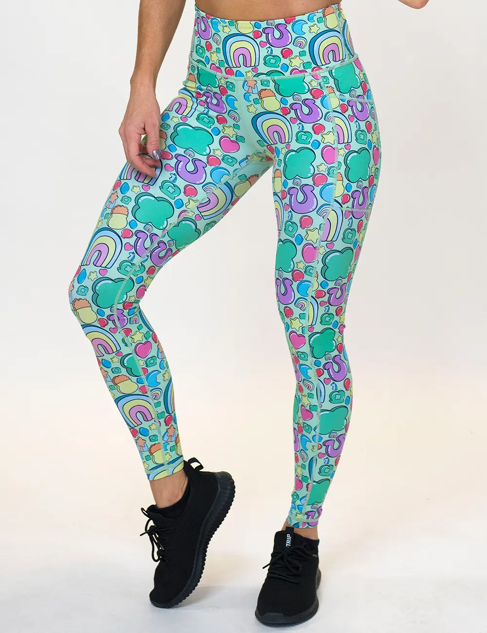 CVG Shenanigans Leggings Pastel Day Compression Pockets CVG Shenanigans Leggings Pastel Day Compression Pockets