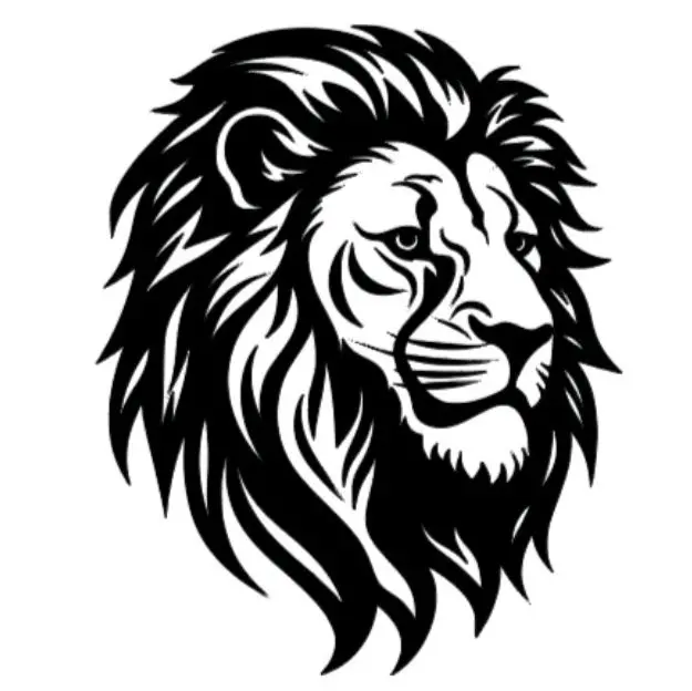 Lion Head vinyl window decal