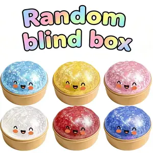 Dumpling Squishies Glitter Mystery Box, Colorful Stretchy Stress Balls, Cute Steamer Box Fidget Toys, Soft Sensory Squishy Toys for Kids, Easter Basket Stuffers & Desk Stress Relief Gifts