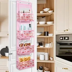 Door-mounted hanging storage bag, foldable multi-functional multi-layer clothing storage organizer, suitable for space-saving storage racks in wardrobes, kitchens, bedrooms and bathrooms, durable storage organizer that can be hung for use.