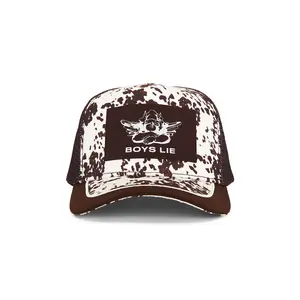 Boys Lie Suede Panel Trucker Hat in Black