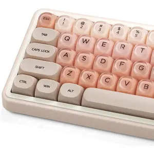 PBT Keycaps, Jelly Keycap Foundation MOA Profile, 132  Cute Custom Keycaps for Cherry Gateron MX Swithes Mechanical Keyboards ()