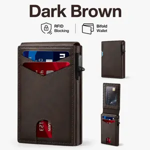 【DealsForYouDays】RFID Blocking Bifold Wallet with Pop-Up Card Holder, Magnetic Closure, ID Window, Cash Pocket & Slim Large-Capacity Design
