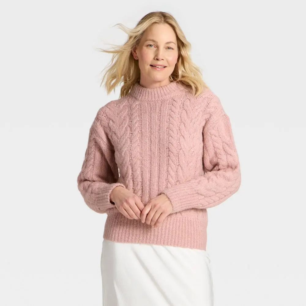 Women's Cabled Sweater - A