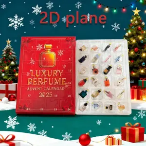 New Year 2D Mini Luxury Perfume Calendar, Christmas Holiday Blind Box Gift, 24 Days High-End Fragrance Countdown, Perfect Festive Surprise, Themed Gift Box