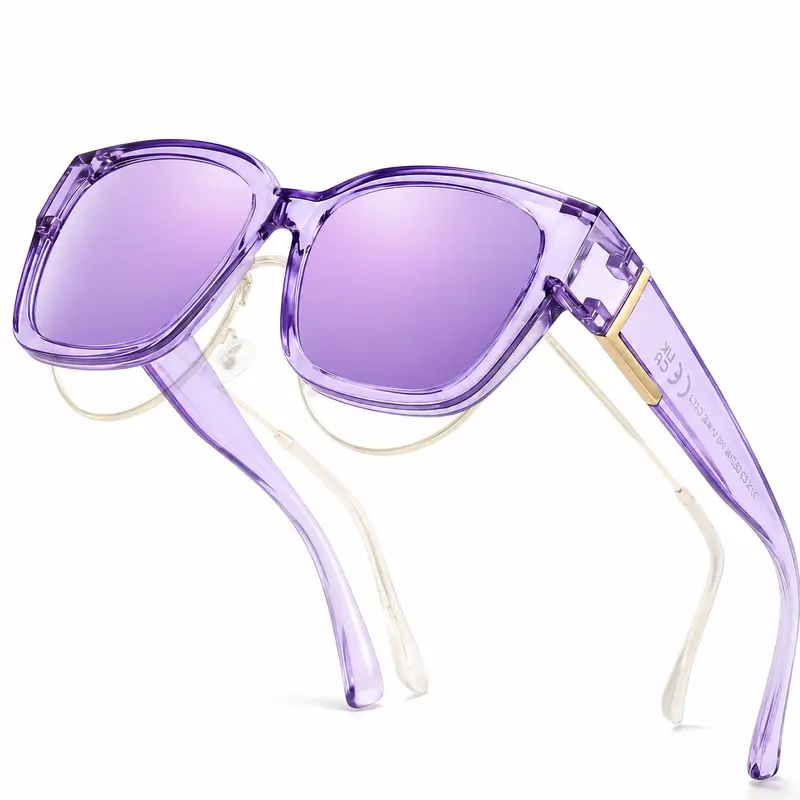 Polarized Sunglasses Fit Over Glasses for Women, Oversized Square Sunglasses for Driving & Outdoor UV400 Protection
