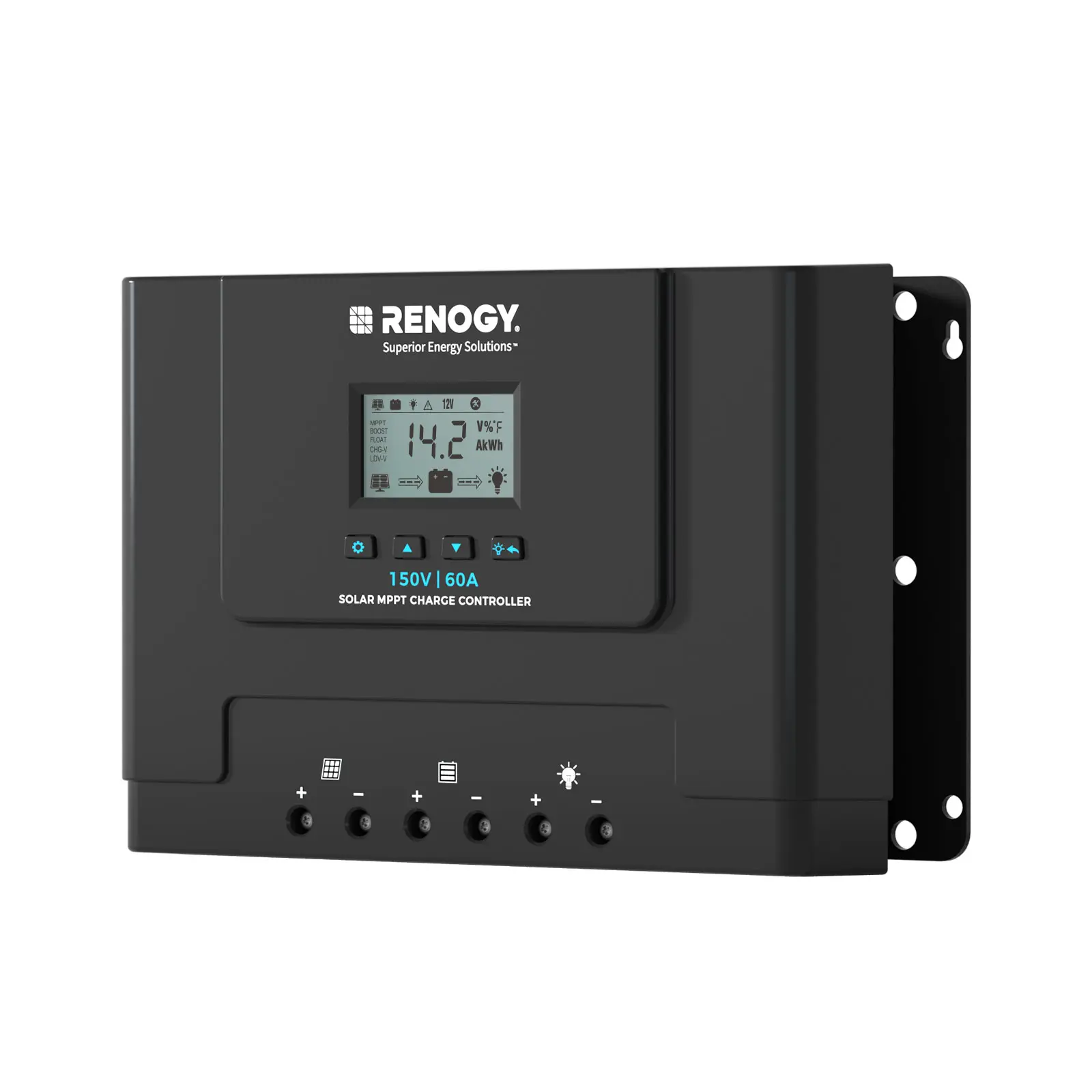 Renogy Rover Lite 60A MPPT Solar Charge Controller | Auto 12V/24V/36V/48V, 150V Max Input, Lithium & AGM Gel Battery Compatible for RV, Home, Marine