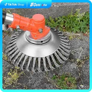 150mm / 6 Inch Steel Wire Trimmer Head Round Steel Brush Grass Brush Cutter String Trimmer Replacement, 1 Count Multi-Purpose Head for Garden Brick Road Pavement Joints Moss Rust Removal, Efficient Garden and Lawn Maintenance, Back to School