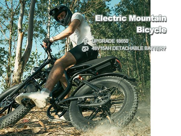 HiKeep K6-G  Electric Bike for Adults - 16/20 Inch Fat Tire Ebike, 750W/Peak 1500W Motor Ebike, 48V15.6AH Detachable Battery, 4 Riding Modes Electric Dirt Bike