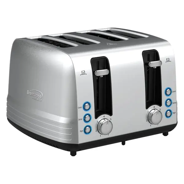 Brentwood Select 1500W Extra-Wide Stainless Steel 4-Slice Toaster