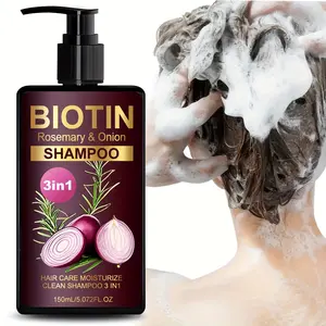150ML Biotin Rosemary Onion Hydrating Shampoo, Deeply Cleanses Moisturizes, Strengthens Dry Hair, Reduces Breakage, Suitable for All Hairstyles, Haircare