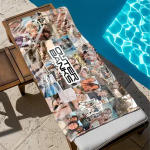 1 piece Outer Banks Teen Adventure Series Character Collection themed beach towel - Modern design flannel blanket, suitable for sofas and beds, all-season multi-purpose use, super soft and warm, digital printing, 100% polyester material, machine