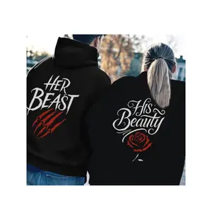 Couple'S Geometric Print Hooded Sweater |    Men'S Winter Warm Clothes, Casual Drawstring Design, Long Sleeve, Hand Washable, Suitable for Various Weather Conditions