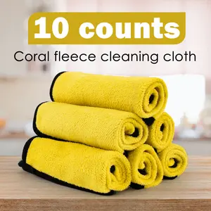 10 Counts Thick Cleaning Cloth,Towels for Cars,Rags for Kitchen,Lint Free Microfiber,Polishing Waxing Dry for Cars Absorbent Towel,Rags for House,Random Color