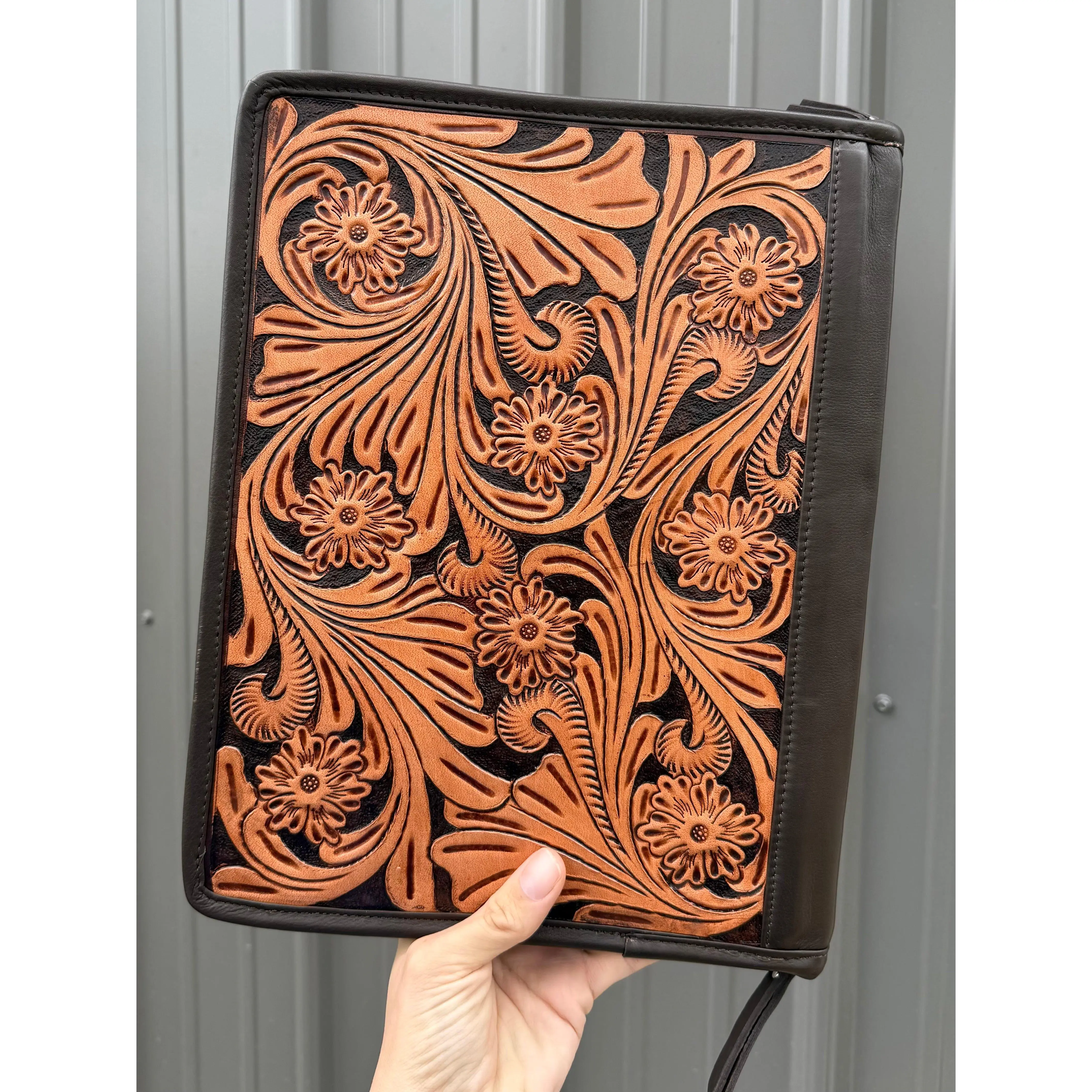 Binder Planner Tooled Leather Cowhide