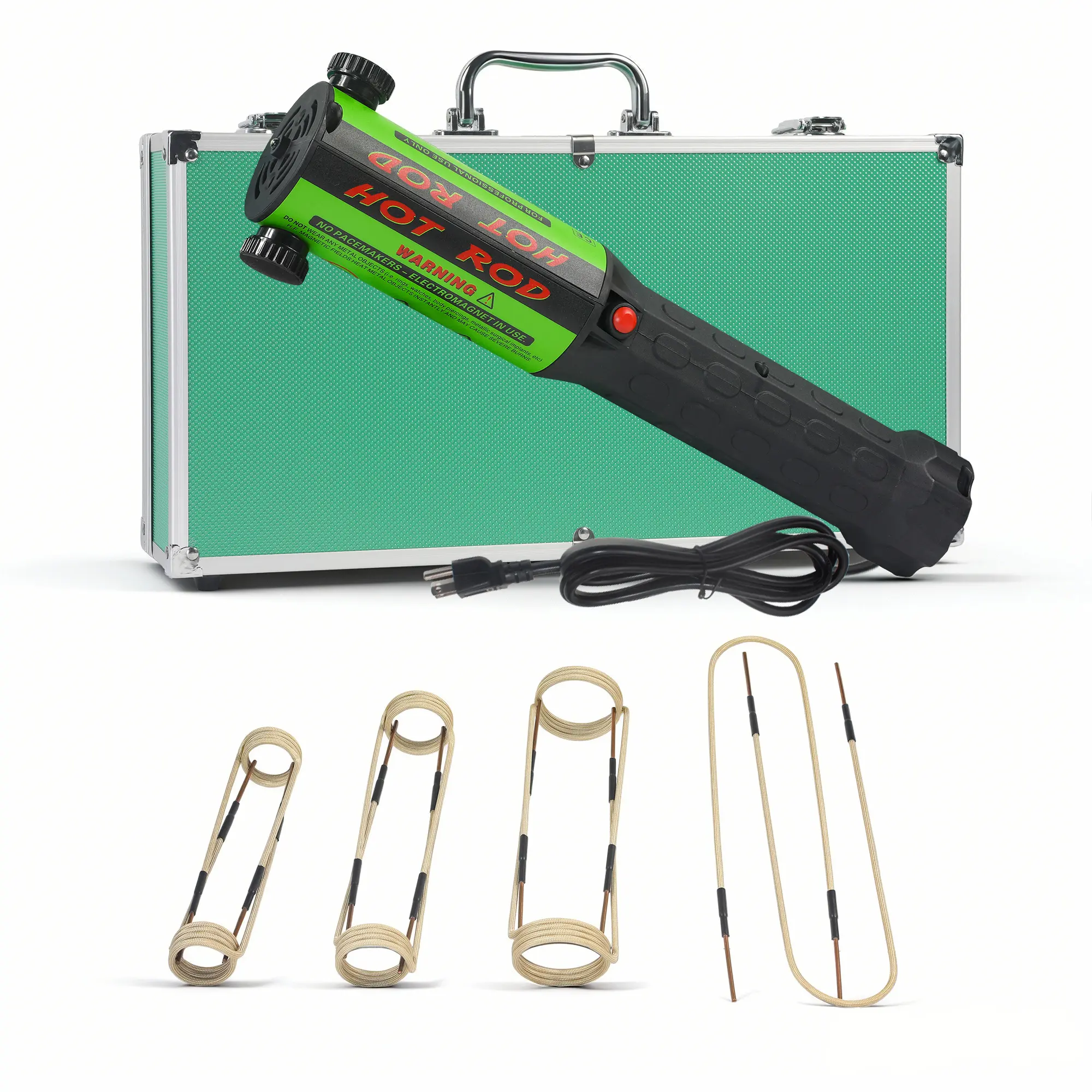 SOLARY H7 1200W 110V Induction Heater Kit with 8, 10 or 12 Coils, Cooling Fan and Green Aluminum Case for Rusted Bolts