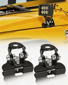 YCHOW-TECH 2PCS Adjustable Pillar Mounting Brackets - Non-Destructive Universal Holders for Off-Road Ditch Lights, Work Lights, Lamp Bases, Motorcycle Stands (Jet Black),summervibes Motorbike Led Brake
