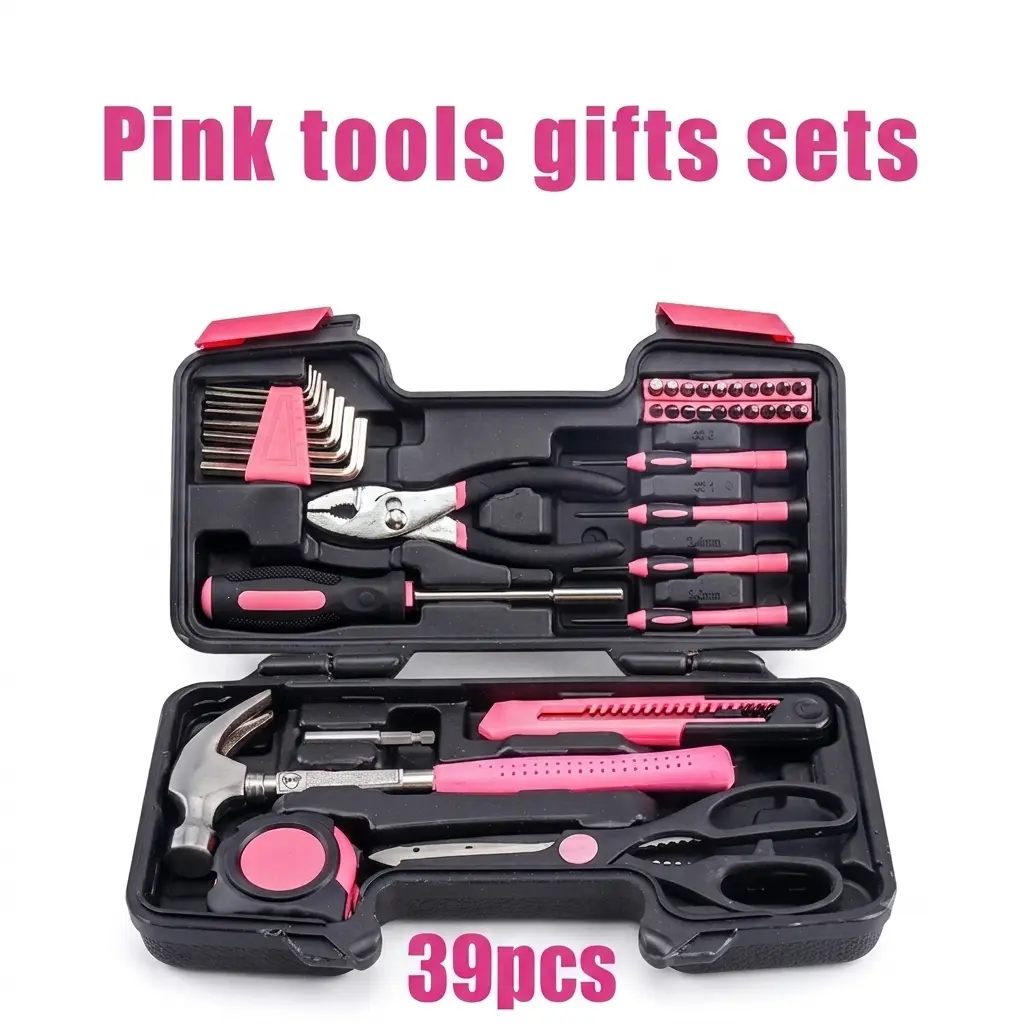 Women's Exclusive 39pcs Set,A High-end Tool Set Designed Specifically for Women, Home Hardware Combination Tool Set, Carbon Steel Set, Manual Tool Set,Valentine's Day Gifts，Essential Hand Tools for Everyday Home Repairs, DIY and Crafts