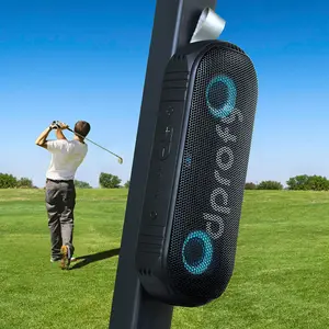 Dprofy New Play 2 Rounds of Golf, Magnetic Bluetooth Golf Speaker Golf Cart Speaker, Stereo Sound Portable Pro Wireless Waterproof Speaker with Rich Bass, Golf Accessories Golf Gifts (with Light)golf accessories,Holiday gift,audio, smartphone