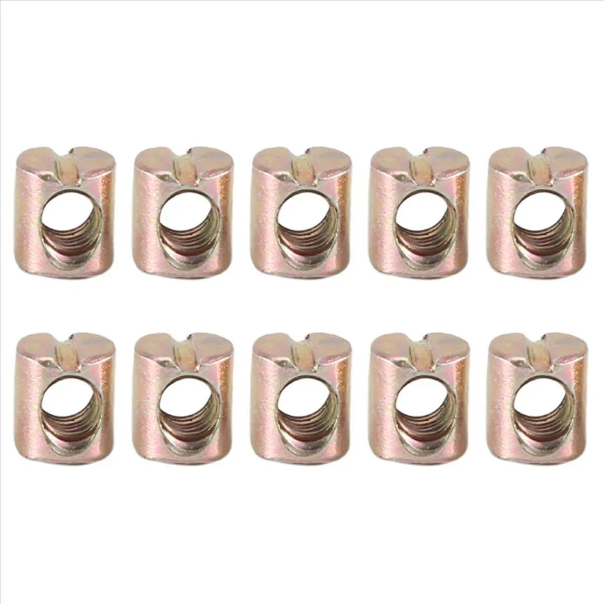 10pcs M6 Barrel Bolts Cross Dowel Slotted Furniture Nut for Beds Crib Chairs