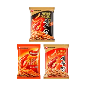 Nongshim Shrimp Crackers Snack Variety Pack - Classic Original, Spicy, and Korean Chili Flavor - 75g Bags - Jennie Recommended Korean Snack