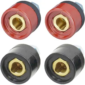 TIG Welding Cable Panel Connector Socket DKZ35-50 315Amp Black and Red Dinse-Style Quick Fitting 4pcs