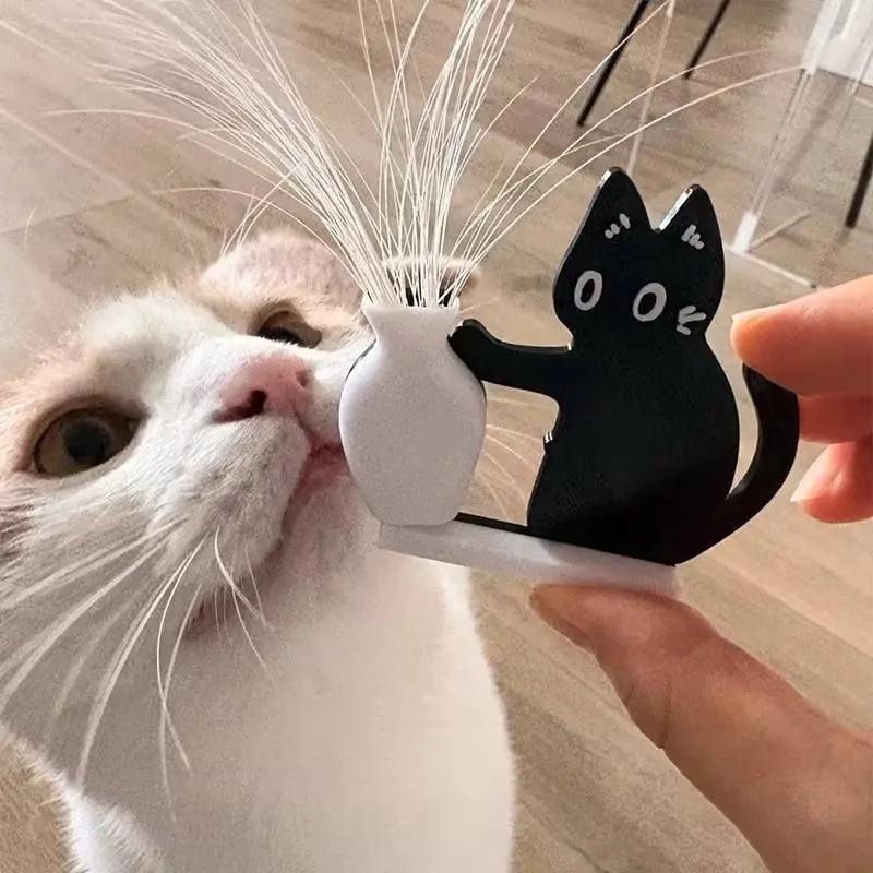 Cat Whisker Collector Refrigerator Magnet, Cat Vase Acrylic Magnetic Fridge Magnet, Cute Kitten Kitty Bottle Pusher, Fun Multifunctional Gift Home Decor, Refrigerator Decorating Magnet, Cute Fridge Magnets
