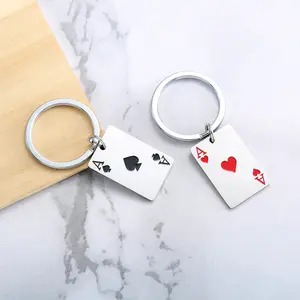 Creative Playing Card Keychains - Ace of Spades, Ace of Hearts, Niche Ins-Style Couple's Bag Charms, Keychain Gifts for Sports & Outdoor Enthusiasts