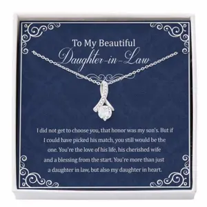 Daughter-In-Law Necklace, To My Daughter-In-Law Necklace, Gifts From Mother In Law Wedding Gift,, Gift For The Mother Of The Bride Wedding Day