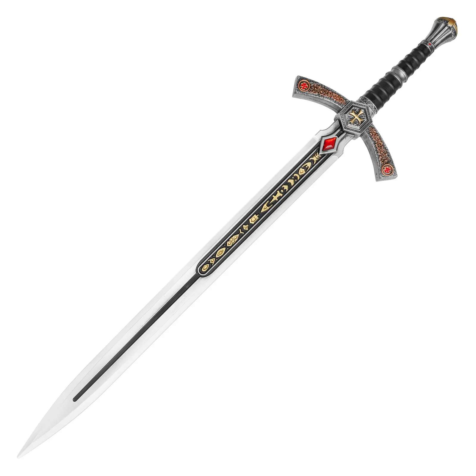 Munetoshi 35.5" Jeweled Crusader Sword Foam Prop Medieval Costume Cosplay Prop Munetoshi 35.5" Jeweled Crusader Sword Foam Prop Medieval Costume Cosplay Prop