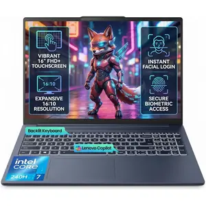 Lenovo IdeaPad Touchscreen Business Laptop, Created Using IdeaPad 16" FHD+ Touchscreen Business Laptop, Intel Core 7 240H, 16/32GB DDR5, 1TB SSD, Backlit KB, IR Facial Login, Cosmic Blue