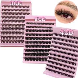 3 Boxes of 200 False Eyelashes Each, 0.07mm Thickness, D Curl, Natural Voluminous Dense, Mixed Lengths 8-15mm, Reusable, Beginner Friendly