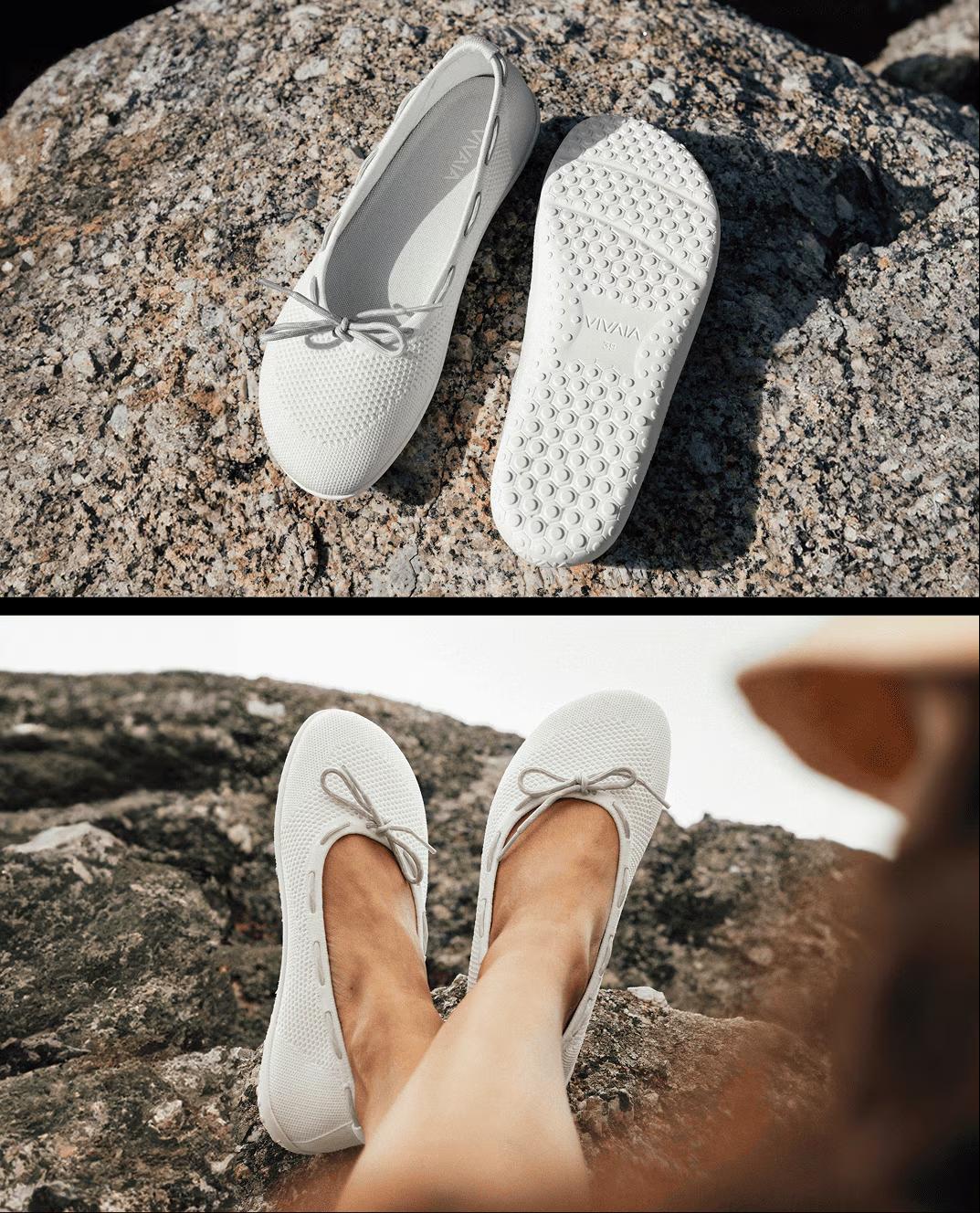 VIVAIA Round-Toe Mesh Barefoot Flats, Wide Feet Friendly, Mashine Washable, Ultra Lightweight, Summer Flats, Comfortable Ballet Flats, Suitable for Shopping, Vacations, Commute(Nika)