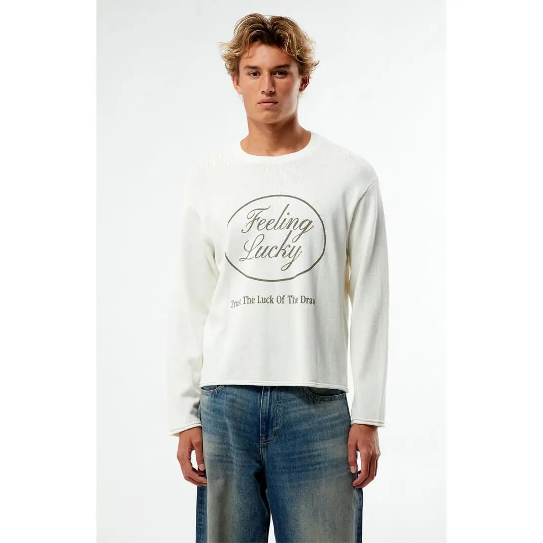 Pacsun Men's Feeling Lucky Crew Neck Sweater Pacsun Men's Feeling Lucky Crew Neck Sweater