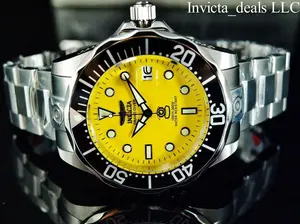 Invicta Men's 47mm GRAND DIVER AUTOMATIC Yellow Dial Stainless Steel 300m Watch