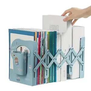 Creative 3-Color Expandable Bookshelf Durable Desktop Organizer for Home Offices Schools and Study Areas Ideal for Students Compact Mini Bookshelf Plastic