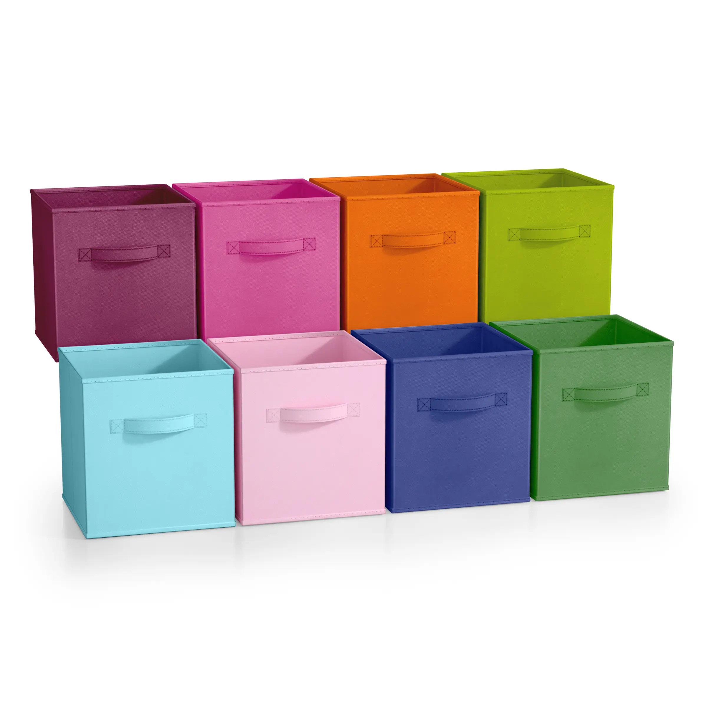 Sorbus Classic Fabric Clothes Storage Organizer - 8 Lightweight 11-In Square Folding Bins with Handles, Space-Saving Collapsible Wardrobe Boxes for Household Closet Use